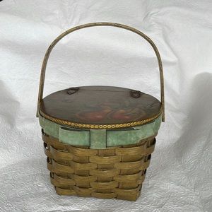 Vintage Wooden Woven Basket Purse